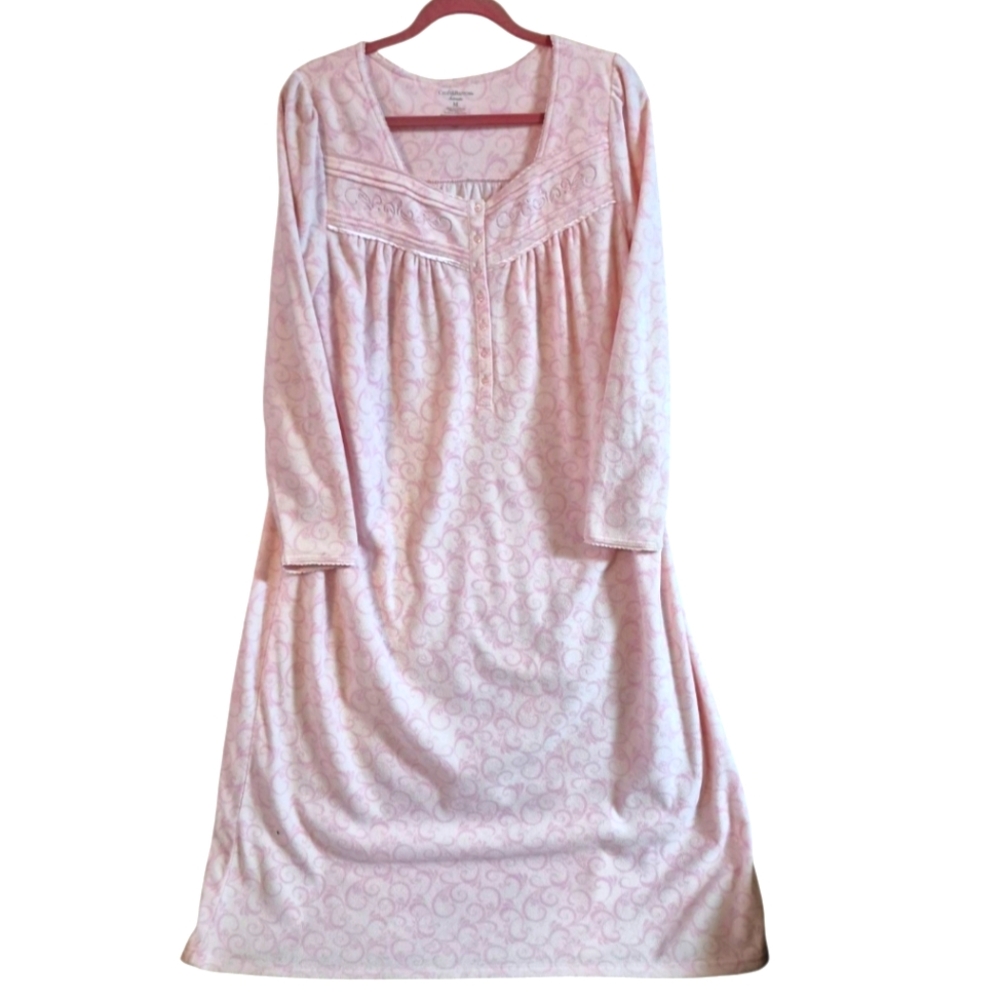 ❤️‍🔥Croft & Barrow Womens Medium Soft Fleece Pink Night Gown